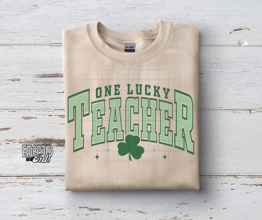 One Lucky Teacher - DTF Transfer*TAT 7 biz days