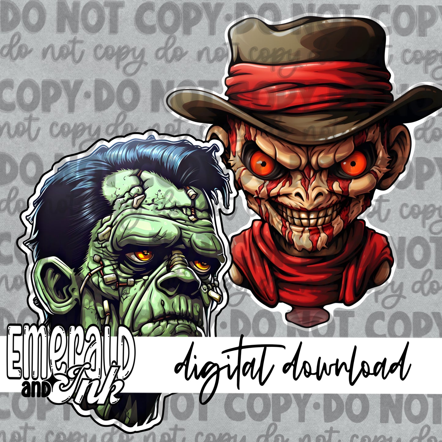 Creepy Halloween Cliparts - Digital Download