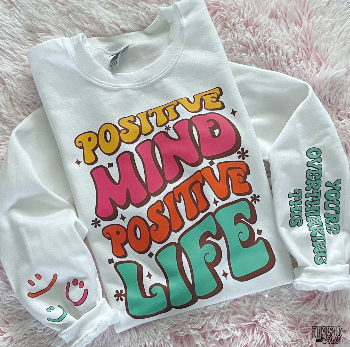 Positive Mind Positive Life Set (full size & 2 sleeves) - DTF Transfer
