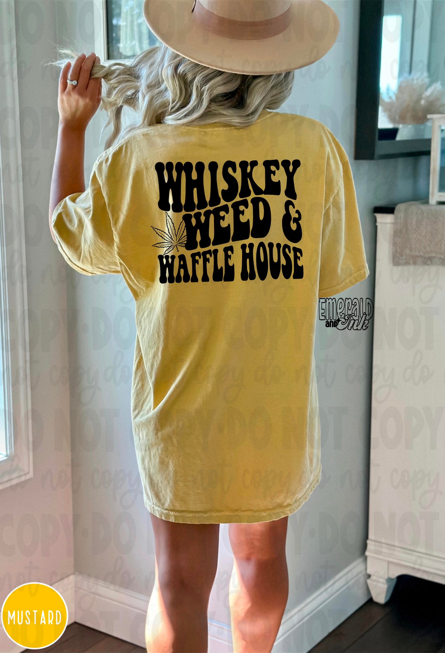 Whiskey Weed & Waffle House - REGULAR screen print transfer
