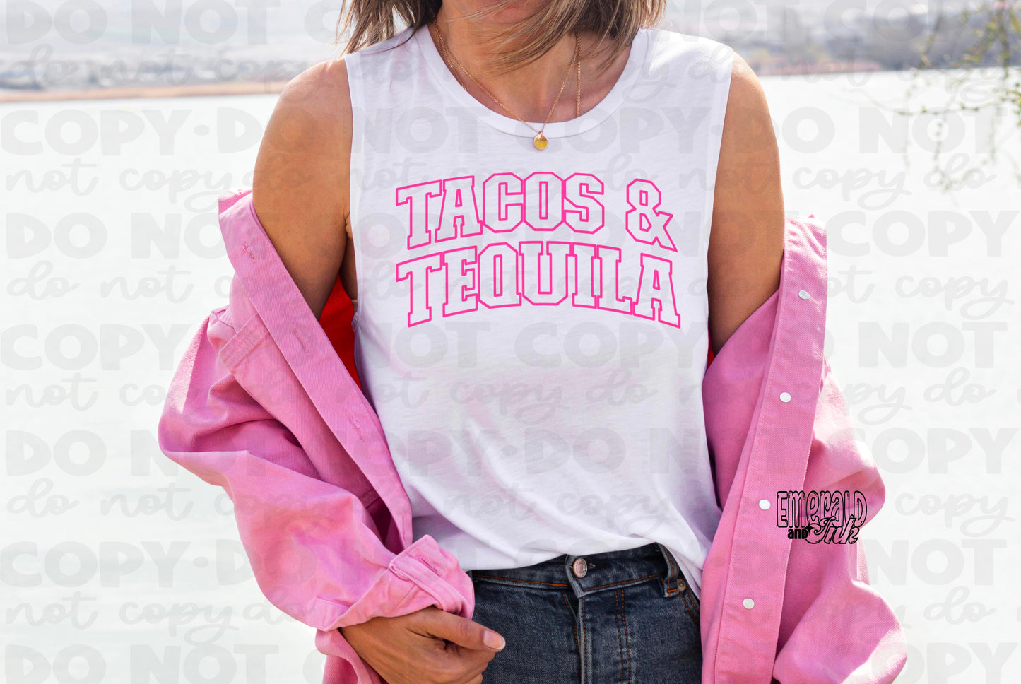 Tacos and Tequila Pink - REGULAR screen print transfer