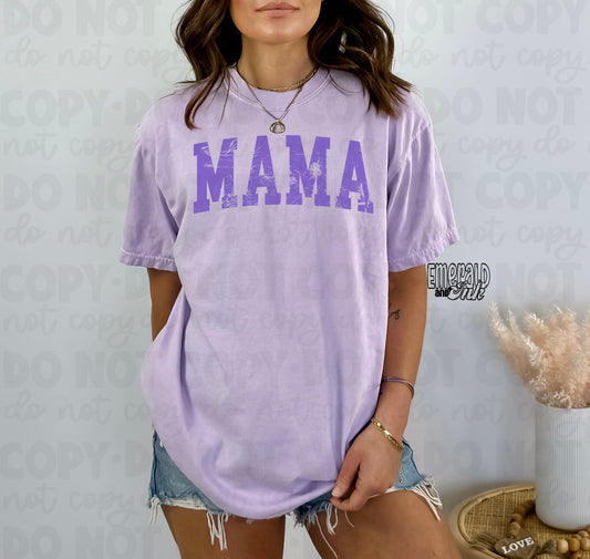 Distressed Mama (Purple) - regular screen print transfer