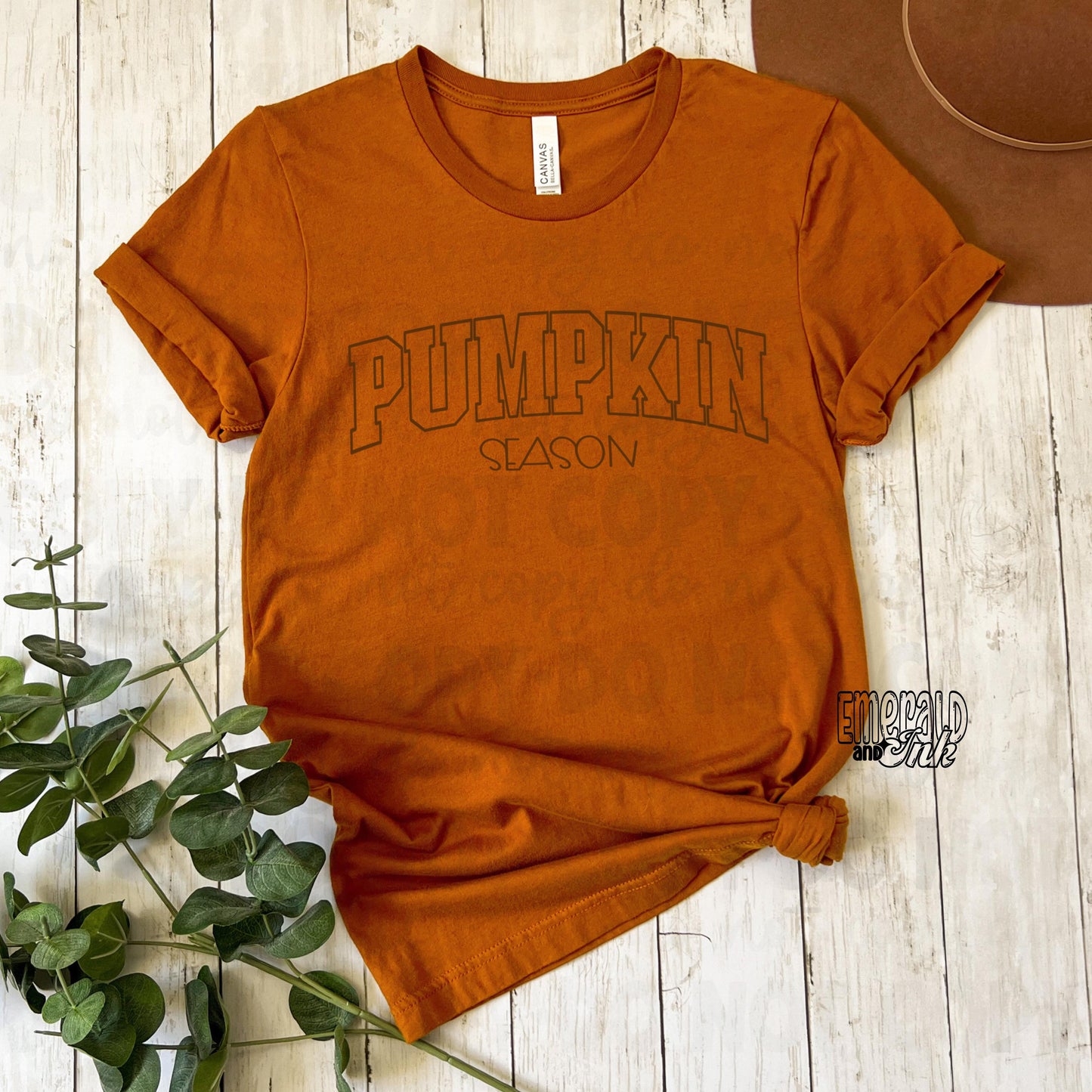 Pumpkin Season (Brown) - puff screen print transfer 350°