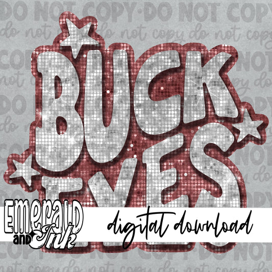 Buckeyes Blingy (Scarlet & Grey/Silver) - Digital Download