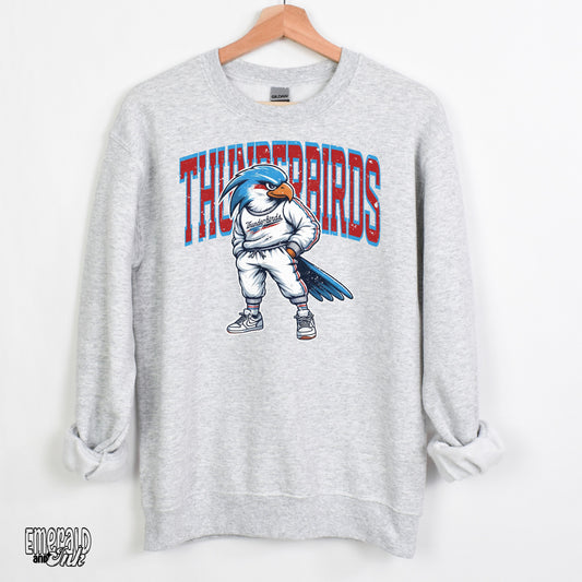 Thunderbirds Varsity Grunge Mascot - DTF Transfer