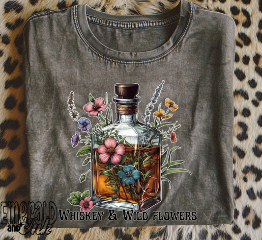 Whiskey and Wild Flowers - DTF Transfer