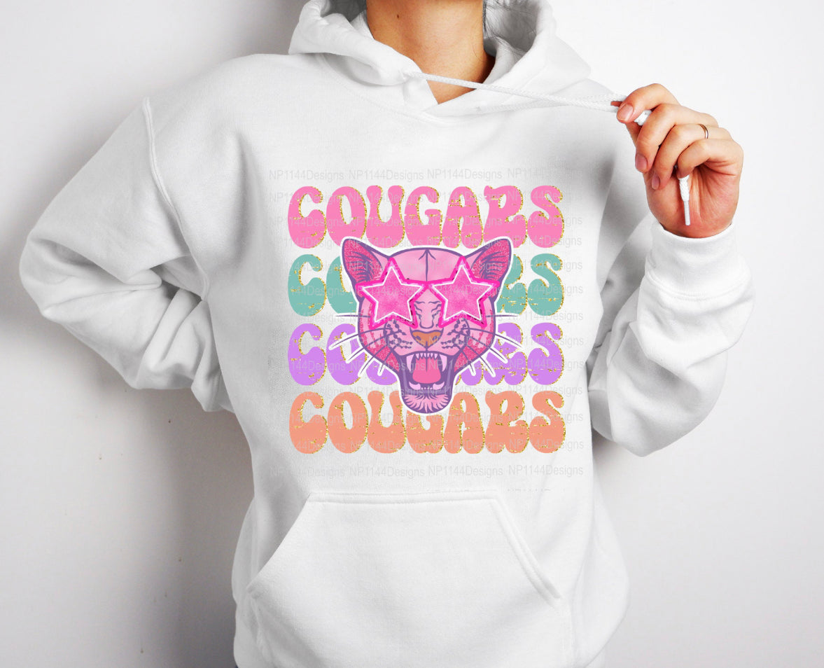 Cougars Colorful - DTF Transfer - TAT 5-7 biz days