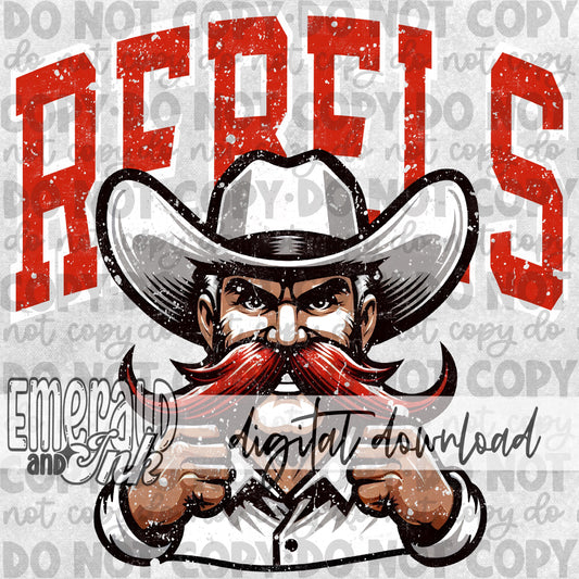 Rebels Red Grungy Mascot - DIGITAL Download