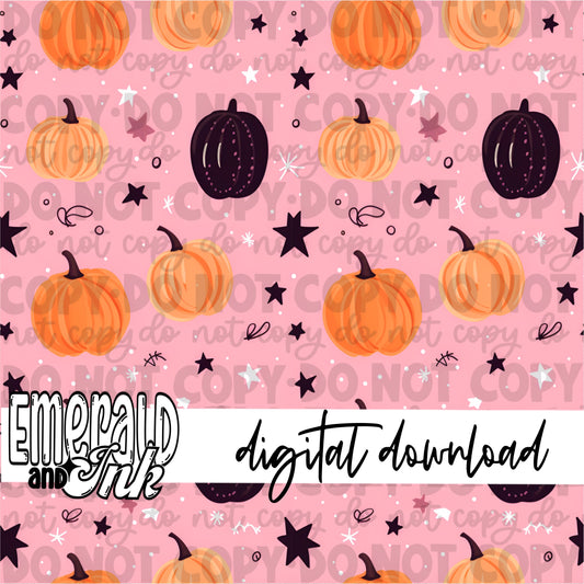 Pinky Pumpkins Seamless - Digital Download