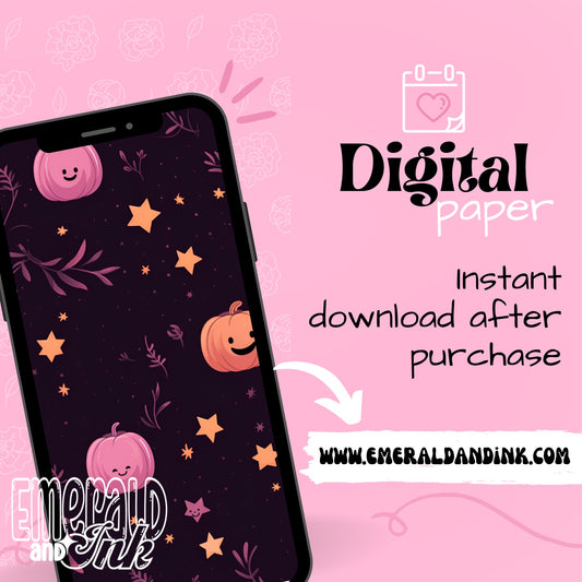 Cute Pumpkins Paper - Digital Download