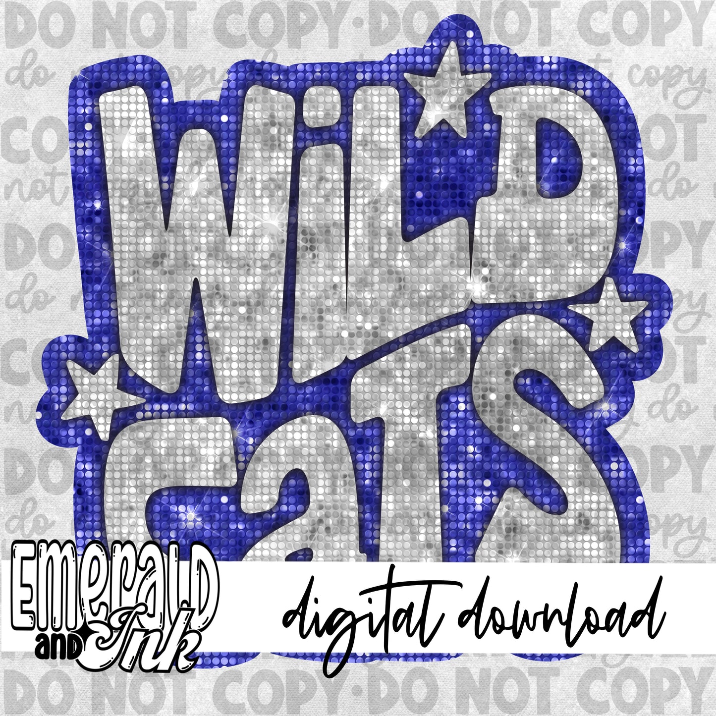 Wildcats Blingy (royal & silver) - Digital Download