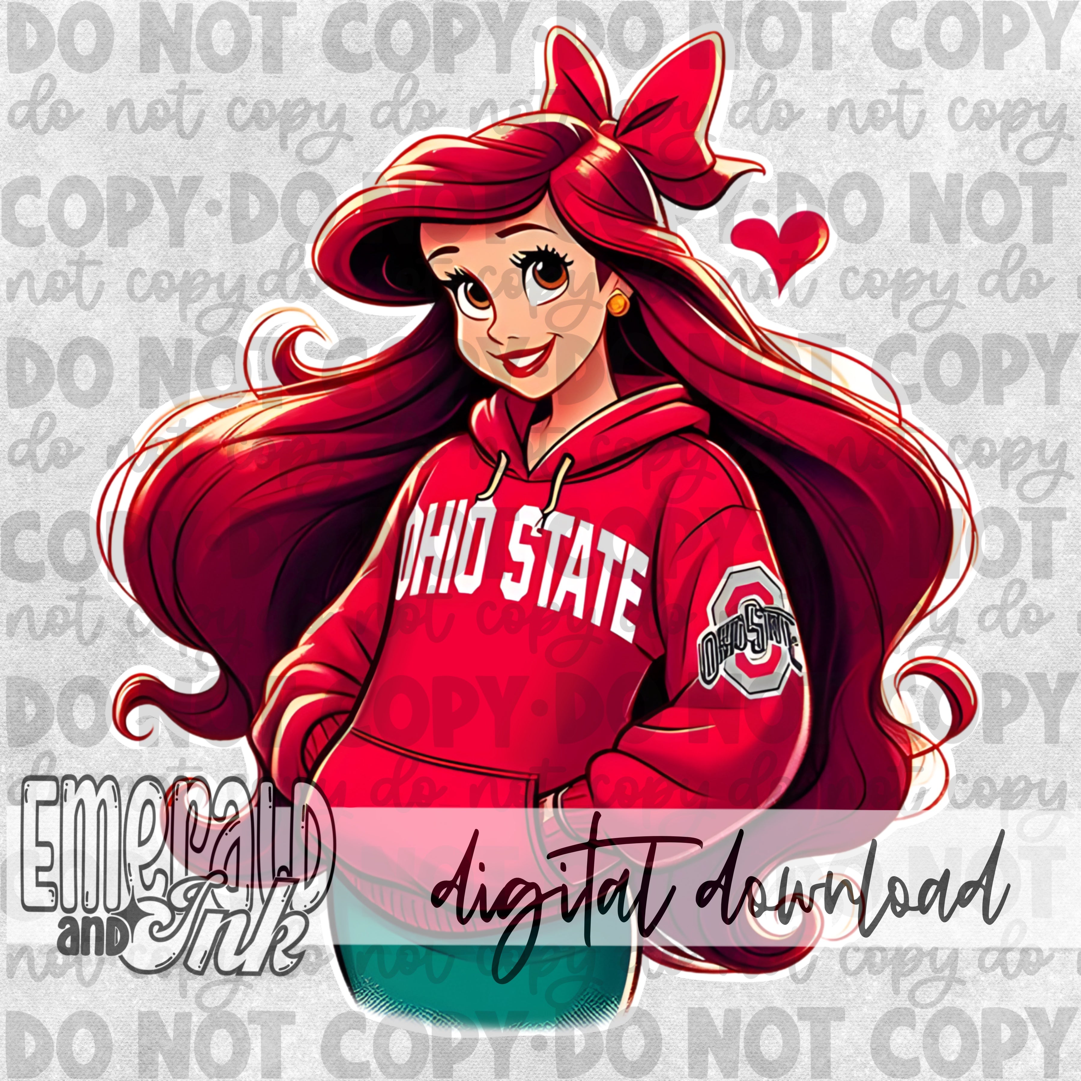 Under the Sea Ohio Red Digital Download Emerald & Ink