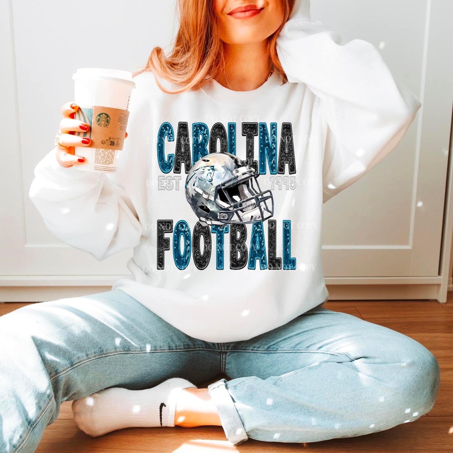 Football Carolina Faux Embroidery - DTF Transfer*TAT 7 biz days