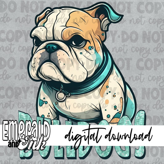Bulldogs Teal Blingy - Digital Download