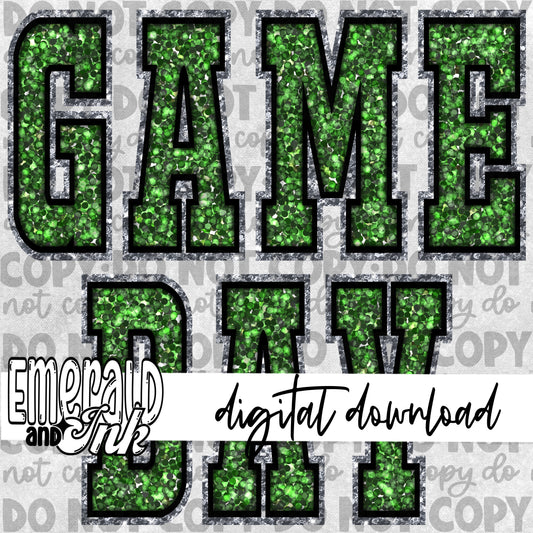Game Day Glitter (green)  - Digital Download