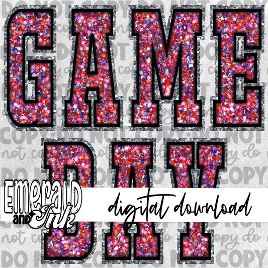 Game Day Glitter (red & blue)  - Digital Download
