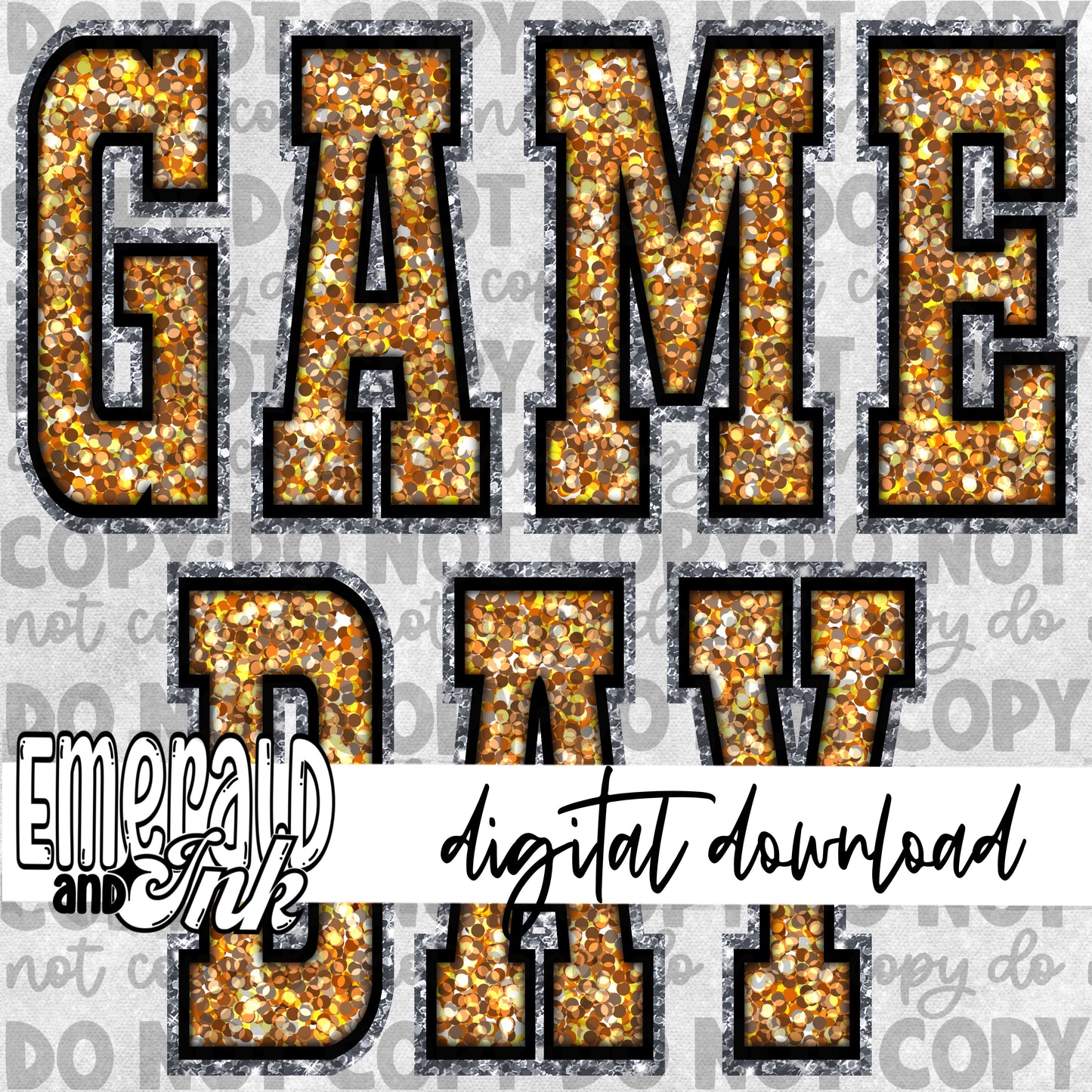 Game Day Glitter (gold)  - Digital Download