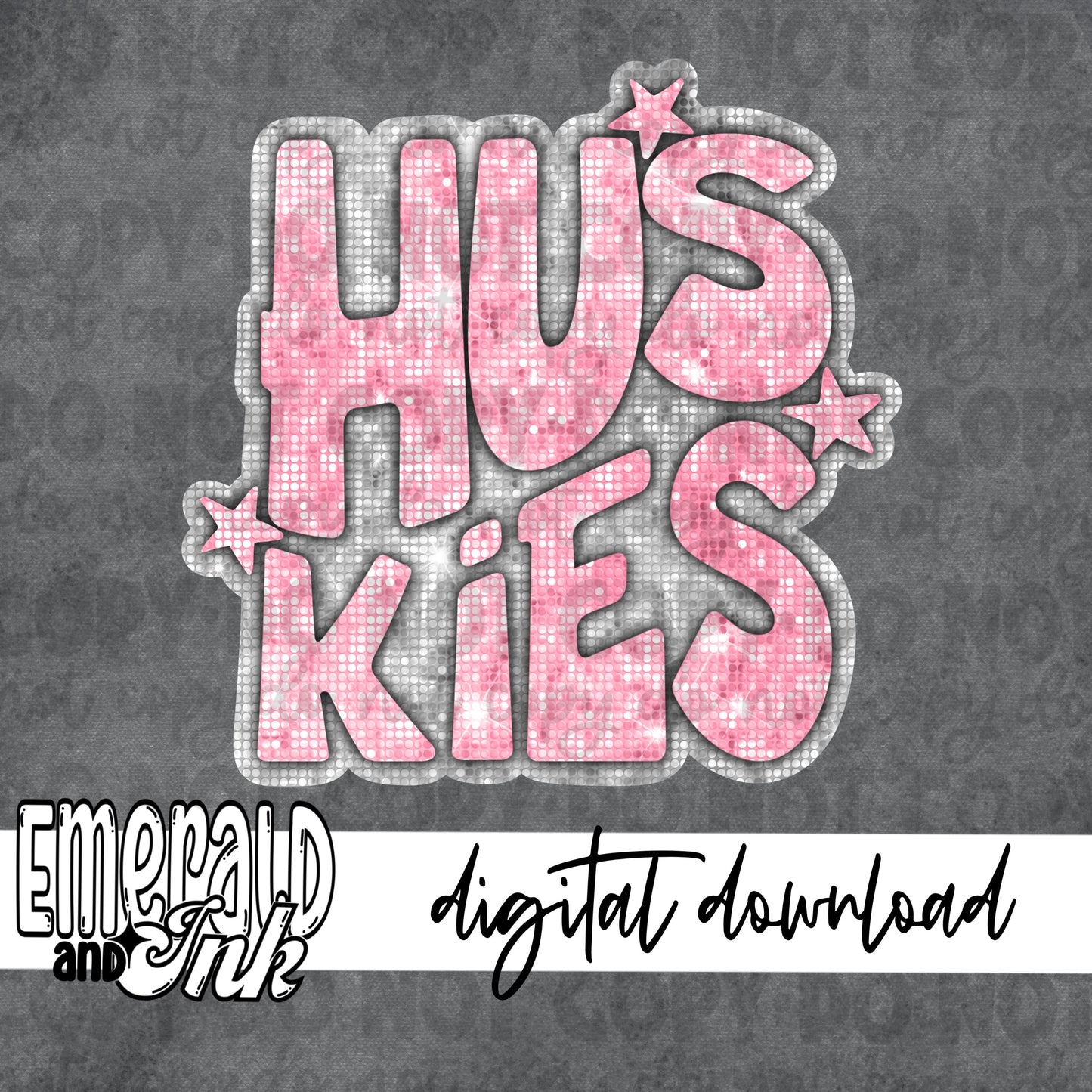 Huskies Blingy Pink - Digital Download