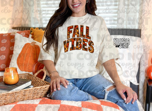 Fall Vibes Faux Embroidery - DTF Transfer*TAT 5-7 biz days