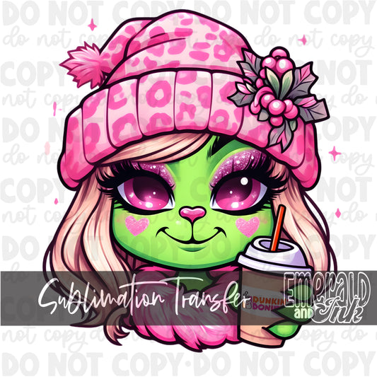 Cutesy Green Girl 1 - Adult Size Sublimation Transfer