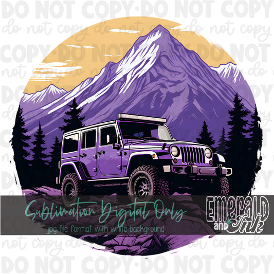 Purple Jeep - SUBLIMATION Digital Download (JPG file format)