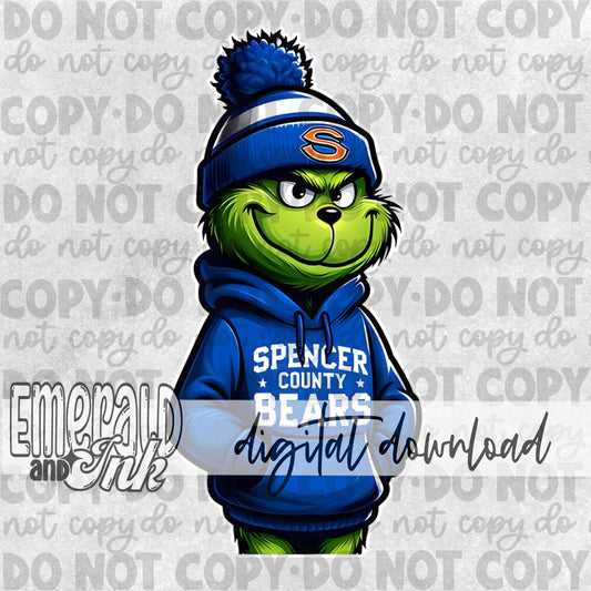 Mean Green Spirit Wear - Spencer County Blue - Digital Download