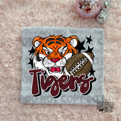 Mascot - Tigers (w/animal) - DTF Transfer - TAT 5-7 biz days