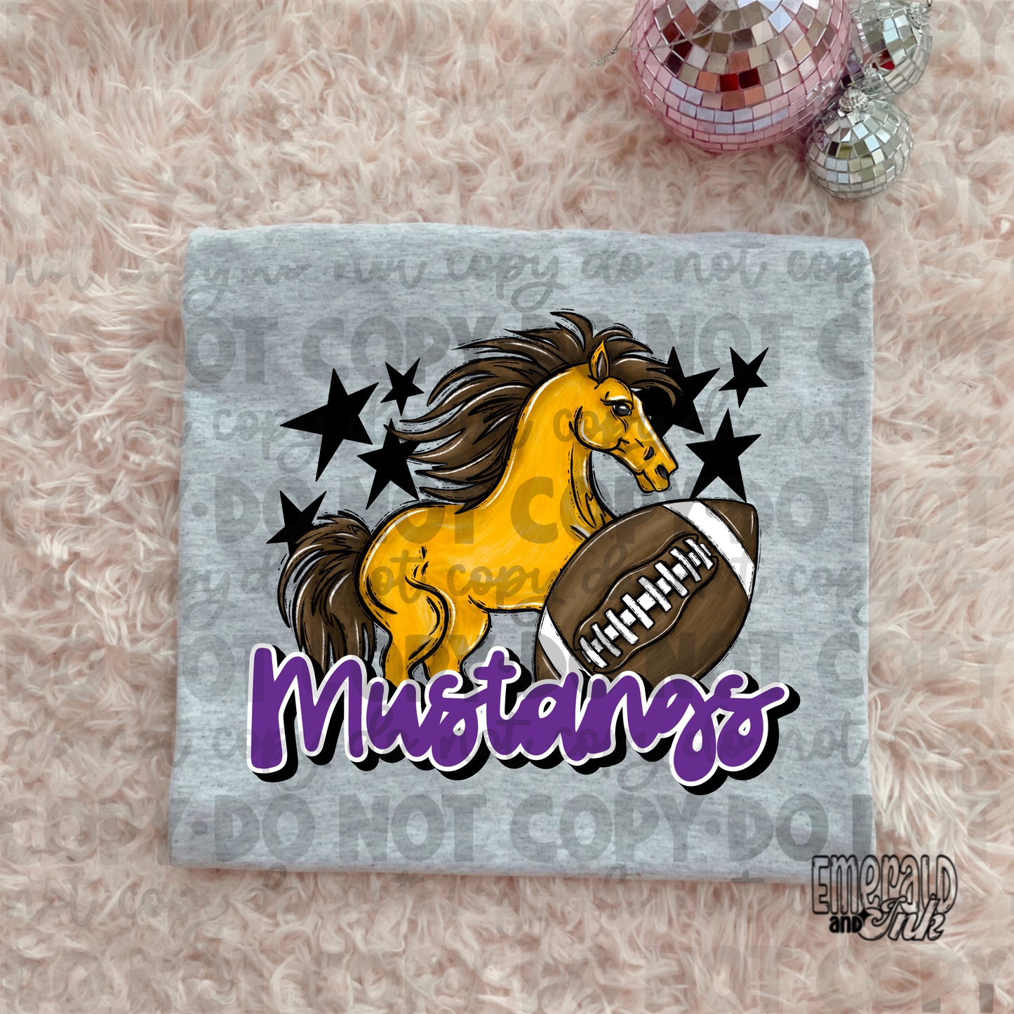 Mascot - Mustangs (w/horse) - DTF Transfer - TAT 5-7 biz days