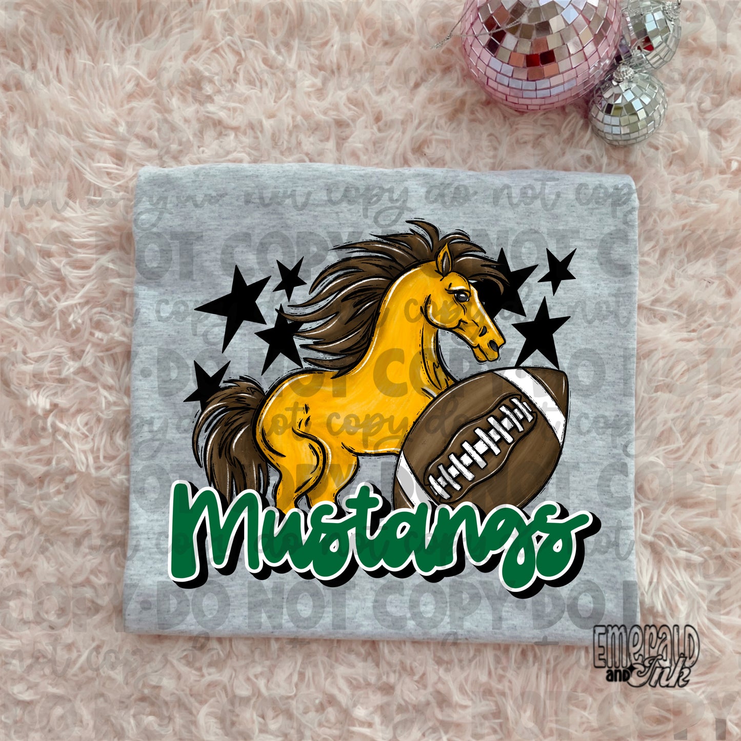 Mascot - Mustangs (w/horse) - DTF Transfer - TAT 5-7 biz days