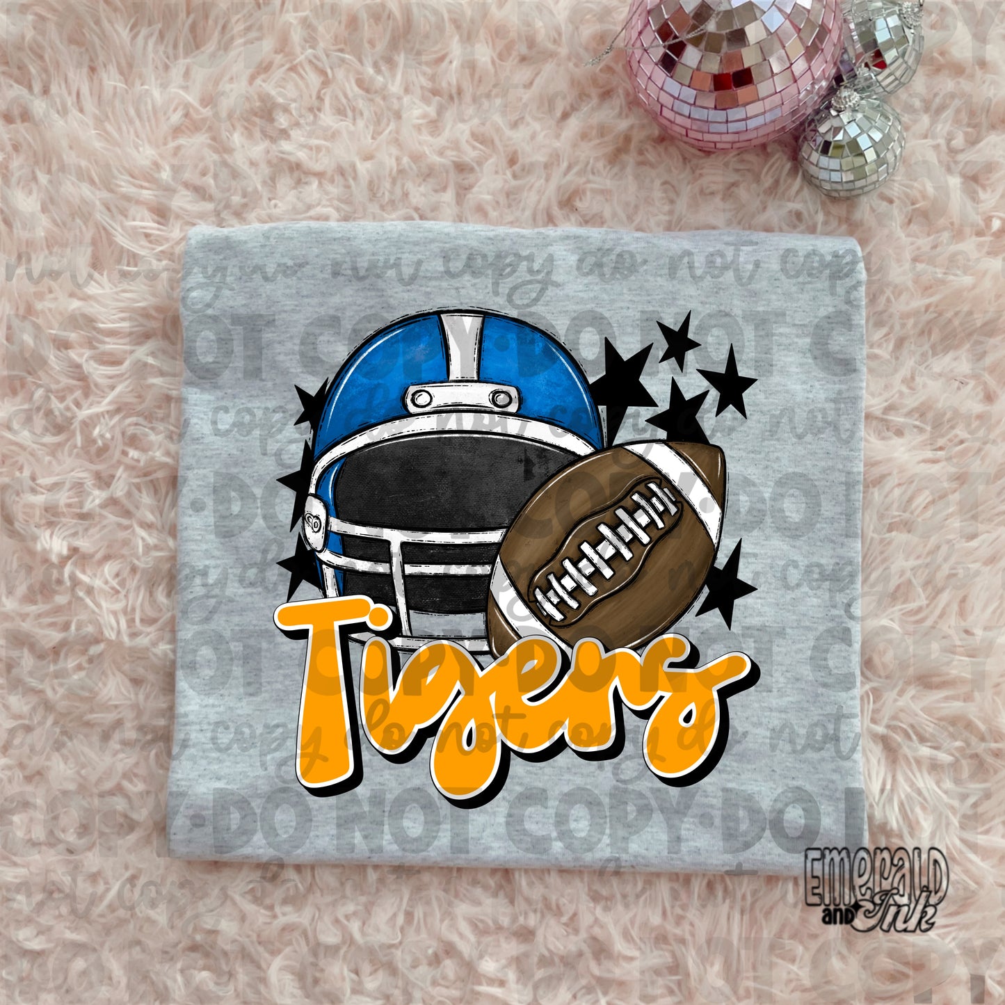 Mascot - Tigers (w/helmet) - DTF Transfer - TAT 5-7 biz days