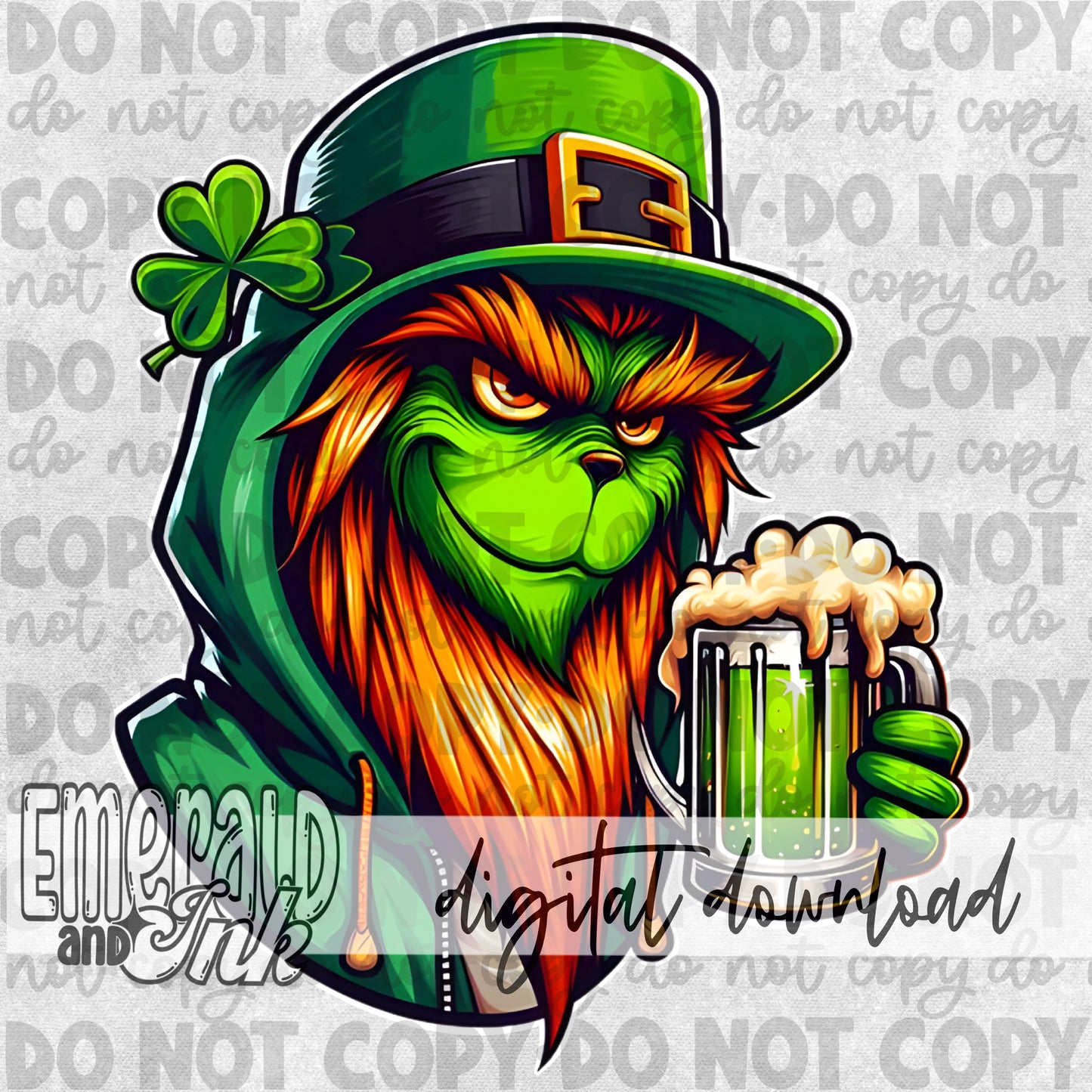 St Patricks Day Green Guy Leprechaun - DIGITAL Download