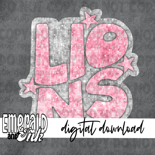 Lions Blingy Pink - Digital Download