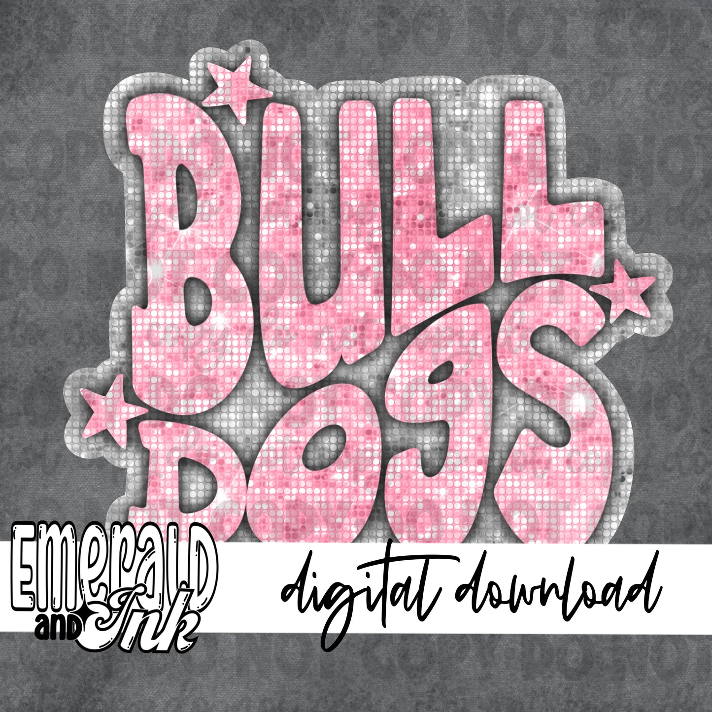 Bulldogs Blingy Pink - Digital Download