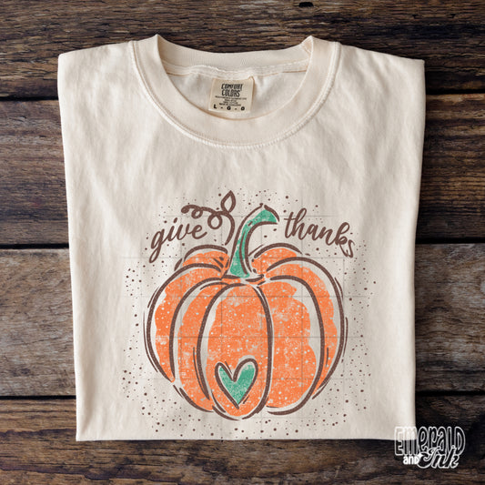 Give Thanks Pumpkin - DTF Transfer*TAT 5-7 biz days