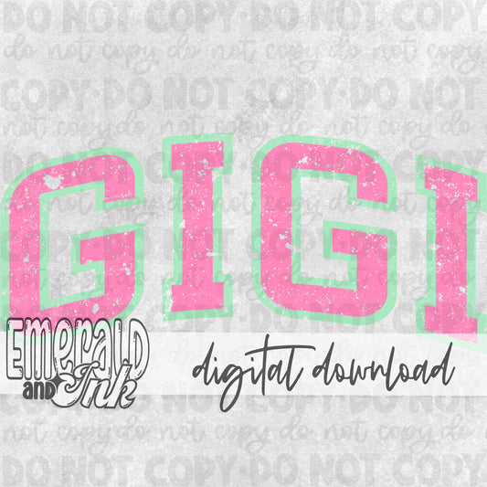 Gigi Varsity Light Pink/Mint - DIGITAL Download