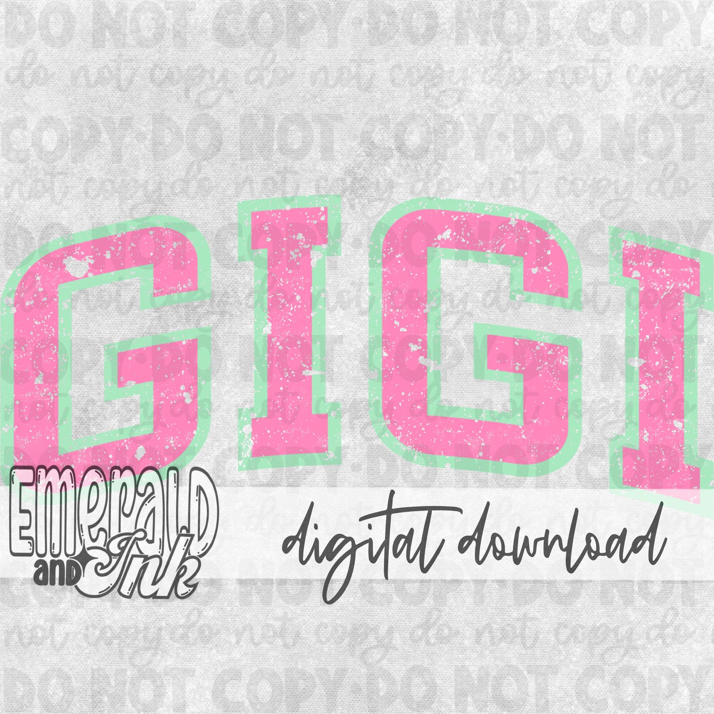 Gigi Varsity Light Pink/Mint - DIGITAL Download
