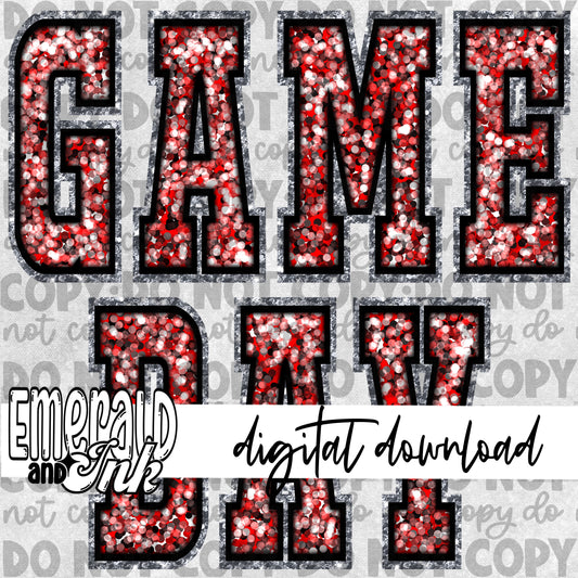 Game Day Glitter (red)  - Digital Download
