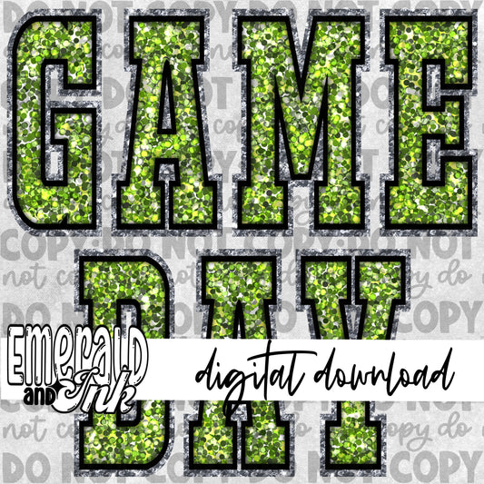 Game Day Glitter (bright green)  - Digital Download