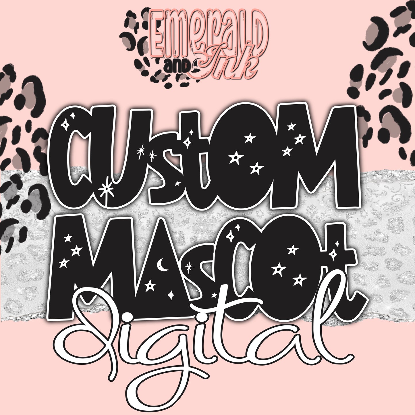 Custom Mascot (faux embroidery style) - Digital Download Only