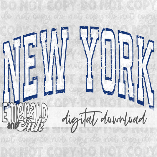 Varsity New York White/Navy - DIGITAL Download