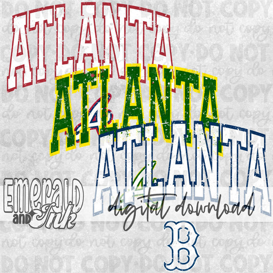 Atlanta Baseball (Set of 3 desings) - DIGITAL Download