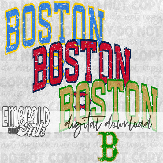 Boston Baseball (Set of 3 desings) - DIGITAL Download