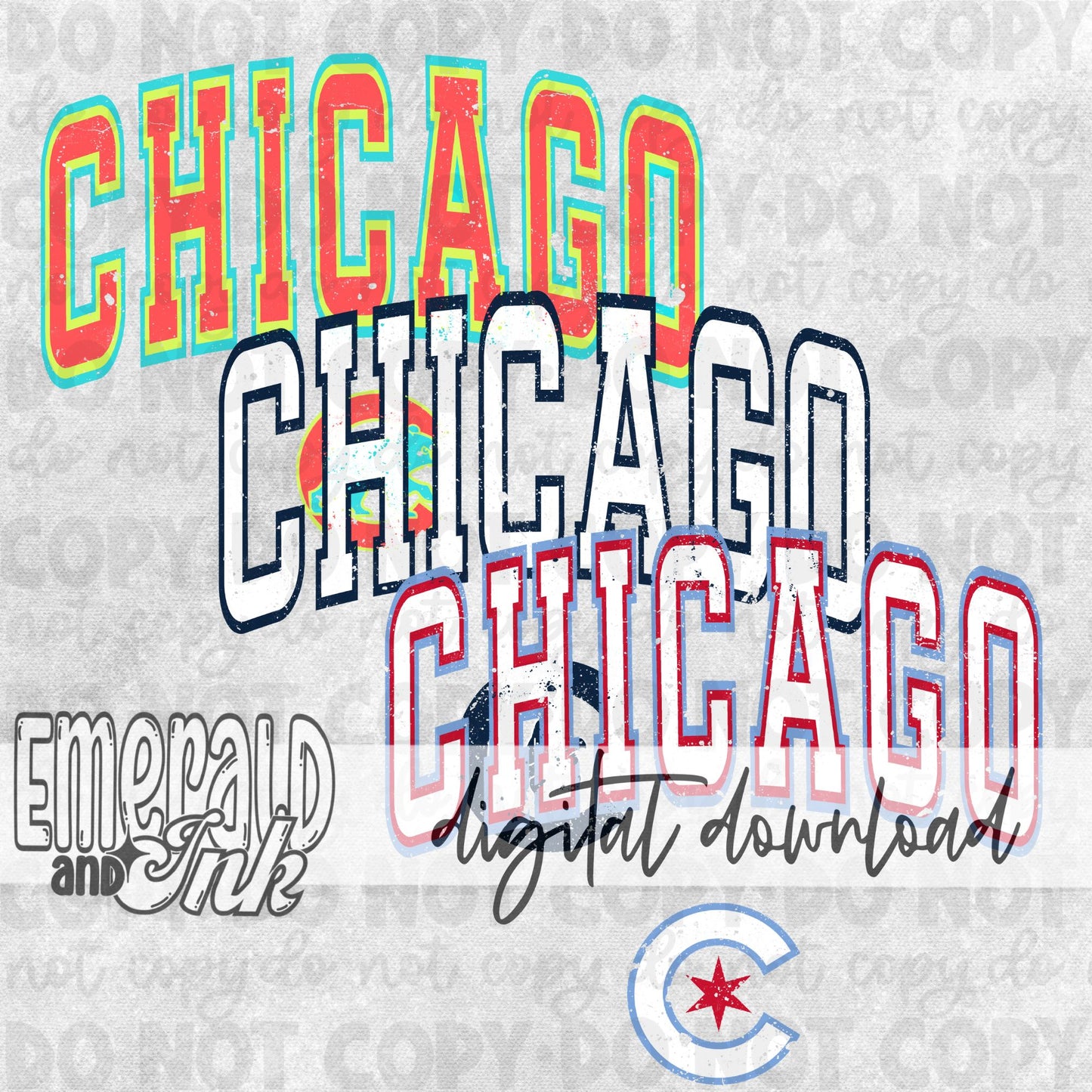 Chicago 1 Baseball (Set of 3 desings) - DIGITAL Download