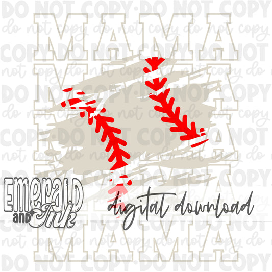 Mama Stacked Baseball (Ball) - DIGITAL Download