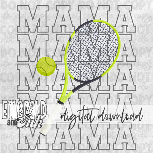 Mama Stacked Tennis (racquet) - DIGITAL Download