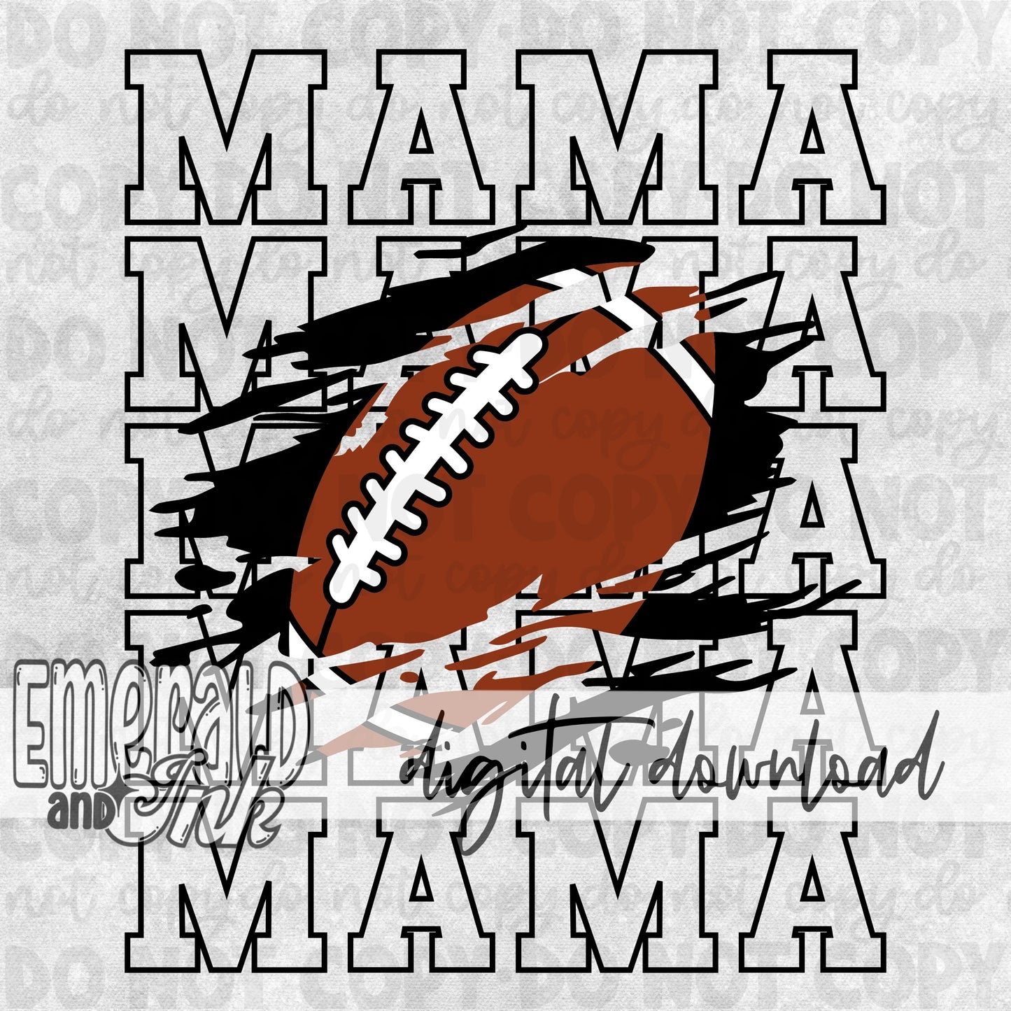 Mama Stacked Football (Black) - DIGITAL Download