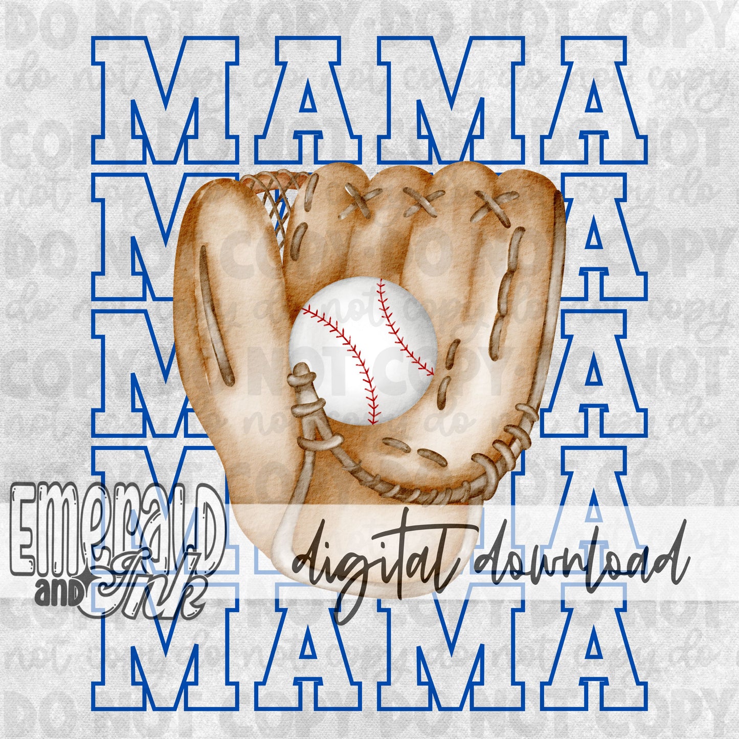 Mama Stacked Baseball (Glove) - DIGITAL Download