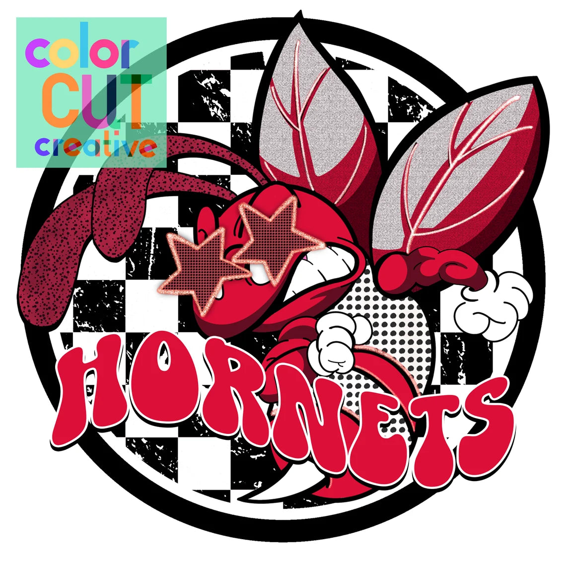 Preppy Mascot - Hornets (multiple colors available) - DTF Transfer *TAT 5-7 biz days