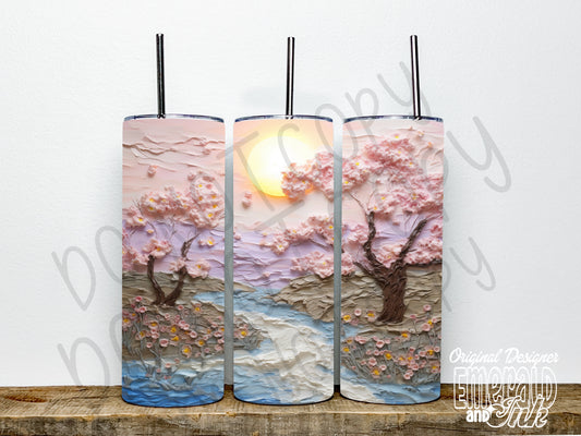 Pinky Blossoms Tumbler Wrap - Digital Download