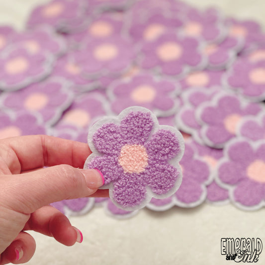 Lavender Flower Chenille Patch - 302°